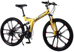 LPKK Bici LPKK 24 / 26inch Folding Bike Strada della Bicicletta della Bici Portatile Leggero Bicicletta Pieghevole for Bambini Mountain Bike 0814 (Color : Yellow, Size : 26inch21speed)