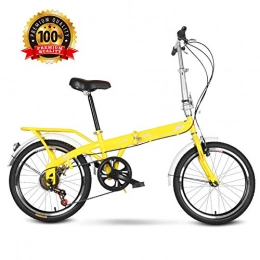 Luanda Bici Luanda* 20" Pieghevole MTB Bicicletta Bicicletta per Uomo e Donna, Bicicletta da Montagna, 6 Velocità Pieghevole Bicicletta per Adulto / Giallo