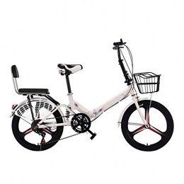 LXJ Bici pieghevoli LXJ Bicicletta Pieghevole for Adulti A velocità Variabile Unisex E Adolescenti, Ruota Monopezzo da 20 Pollici, con Schienale E Rete di Protezione, Ammortizzatore Leggero