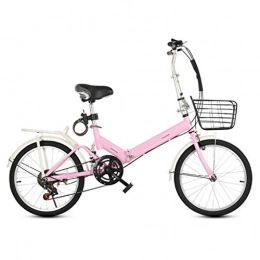 LXJ Bici LXJ Biciclette Pieghevoli for Adulti, City Bike Leggere da Uomo E da Donna, Ruote da 20 Pollici, Altezza Regolabile, velocità Variabile Rosa