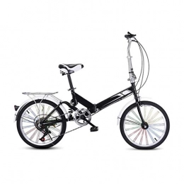 LXJ Bici LXJ City Bike Unisex Adulto Pieghevole Mini Bici Leggera, Ruote A Raggi Colorati da 20 Pollici Criptati, Telaio in Acciaio Ad Alto Tenore di Carbonio, 7 velocità