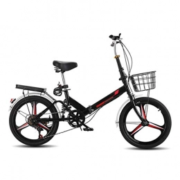 LXJ Bici LXJ City Bike Unisex Adulto Pieghevole Mini Bici Leggera, Una Ruota da 20 Pollici, Telaio in Acciaio Ad Alto Tenore di Carbonio, 6 velocità, Assorbimento degli Urti