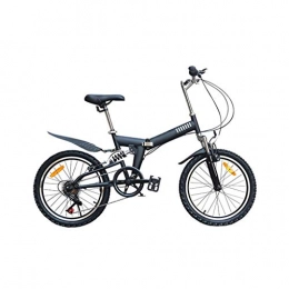 LXJ Bici LXJ Mountain Bike Pieghevole Ultraleggera da 20 Pollici, Ammortizzatore A 6 velocità, Sella Comoda, Adatta for Uomini E Donne Adulti, Adolescenti, Nera