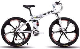 Lyyy Bici Lyyy Folding Bike Mountain Bici Adulta 26 Pollici 21 velocità d'urto Freni a Disco Doppio Student Biciclette Assault Bici Pieghevole Auto YCHAOYUE (Color : White)