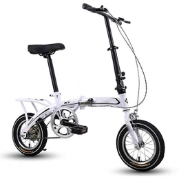 min min Bici min min Bicicletta da Bicicletta Pieghevole in Lega Leggera, Bike compatta Pieghevole da 12inciaty, Piccola Bicicletta Portatile Adulto Adulto (Color : White)