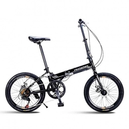 min min Bici min min Bicycle Mountain Bike Pieghevole Bicicletta Unisex da 20 Pollici Bicicletta a Piccole Dimensioni Portatile 7 velocità Bicicletta (Colore: Nero, Dimensioni: 150 * 30 * 60 cm)