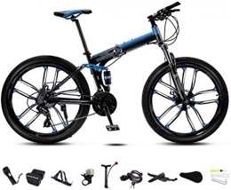 MJY Bici MJY Bici Bicicletta da 24-26 pollici, Bicicletta da pendolare pieghevole unisex, Bicicletta pieghevole da 30 marce, Freno a doppio disco / Ruota blu / C / 24 '5-27