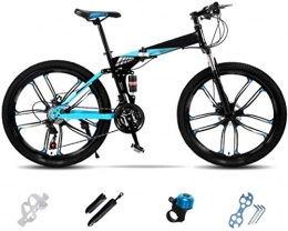 MJY Bici pieghevoli MJY Bici MTB pieghevole leggera, Biciclette pendolari da città pieghevoli, Bicicletta da donna da uomo a 7 velocità, Bicicletta con doppio freno a disco 5-27, 26 ''