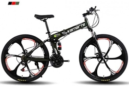 Bbhhyy Bici pieghevoli Mountain Bike, Mountain Bike Unisex Pieghevole Telaio, MTB Bike Uomo Bike Sospensione Doppia velocità 21 / 24 / 27 / 30 (Color : Black, Size : 24 Inches)
