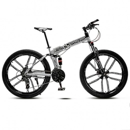 FXD Mountain Bike Bici pieghevoli Mountain Bike Pieghevole Bicicletta Ciclismo Unisex Bicicletta Pieghevole A 21 Pollici con Telaio in Acciaio A 24 Pollici E Doppio Ammortizzatore 150-170cm Applicabile