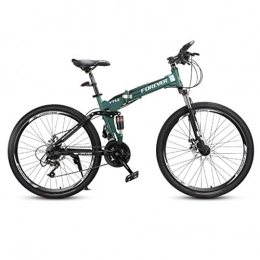 FXD Mountain Bike Bici Mountain Bike Pieghevole Bicicletta Ciclismo Unisex Bicicletta Pieghevole da 24 Pollici con Telaio in Acciaio A 24 velocità E Doppio Ammortizzatore Applicabile A 155-185 Cm