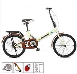 Cesto sporco Bici Mountain bike Portatile pieghevole del carbonio della bicicletta telaio in acciaio da 20 pollici ispessite Anti-Skid Pneumatici antiusura Bambino Bike Travel Outdoor Esercizio ( Color : Beige )