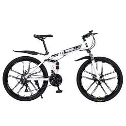 MQJ Bici MQJ Mountain Bike, Bicicletta da Uomo a Doppio Disco da Uomo da 26 Pollici da Uomo con Velocità Regolabile e Telaio Pieghevole in Acciaio ad Alta Carbonio, D ~ 26 Pollici, 24 Velocità