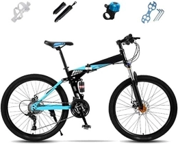 MQJ Bici MQJ Pieghevole Mountain Bike 27-Velocità Piena Bike a Sospensione a 24 Pollici 24 Pollici Fuori-Road Bike Mountain Bike Unisex Pieghevole Penditore Bike Bike Doppio Disco Freno, C.