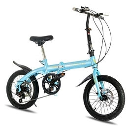 MTTKTTBD Bici MTTKTTBD Portatile Bicicletta Pieghevole, Adulto First Class Folding Bike a 7 velocità Bicicletta da 16 Pollici, Compatta Bici Pieghevole con Freno a Doppio Disco