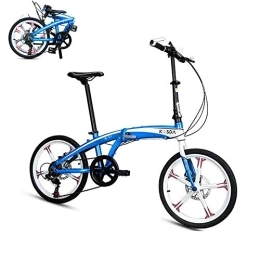 MTTKTTBD Bici MTTKTTBD Portatile Bicicletta Pieghevole, Unisex Bici Pieghevole, 7 velocità 20 Pollici, First Class Folding Bicicletta con Freno a Doppio Disco, Bici Pieghevole da Montagna per Donna e Uomo