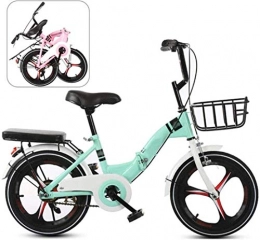 MUXIN Bici pieghevoli MUXIN Bicicletta per Bambini Pieghevole in Alluminio 16 Pollici, con Cesti, Trasporto Facile Uomo, Pieghevole Pieghevole Regolabile City Bike Biciclette Scuola Sport, Verde