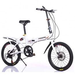 MUYU Bici MUYU Sistema di Trasmissione A 7 velocità per Bicicletta Pieghevole E Doppio Ammortizzatore. Freno A Doppio Disco, White, A