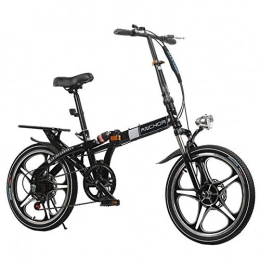 MYANG Bici MYANG 20" in Lega Leggera Pieghevole City Bike Biciclette, magnesio Telaio, con Ajustable Sedile (Nero)