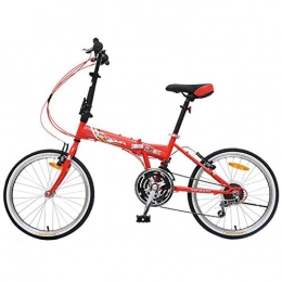 MYANG Bici MYANG Bicicletta Pieghevole 20 Pollici Modelli Uomini e Donne, Adulti Mini Car Speed Doppio Freno a Disco Bicicletta Pieghevole, Red