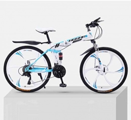 MYMGG Bici pieghevoli MYMGG 21 velocità (24 velocità, 27 velocità, 30 velocità) Doppio Assorbimento degli Urti Prima E Dopo Road Bicycles per Uomini E Donne 24 Pollici, White, 21speed