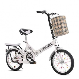 MYRCLMY Bici pieghevoli MYRCLMY Pieghevole Biciclette, velocità Variabile Piccolo Portatile Ultra Leggero Leggero E Alluminio Folding Bike con I Pedali Studente Figli No Installazione, Pieghevole E Portatile, Bianca, 16inch