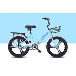 Mzl Bici MZL 18 Pollici Bicicletta Pieghevole for Bambini, One-Ruote Mountain Bike, Pneumatici Grassetto, Adatto a 8-14 Biciclette Anni Uomini e Donne (Colore : Blu)