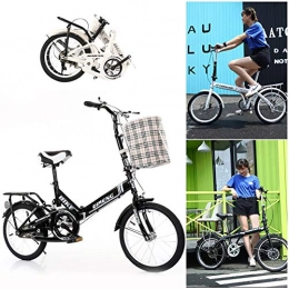 NANANA Bici NANANA Bicicletta Pieghevole, Leggero Telaio in Alluminio Pieghevole Biciclette 16 / 20 Pollici, Mezzi Pubblici Folding Bike Portatile da Città Barca Nave Yacht, 2 Taglie, Nero, 16inch