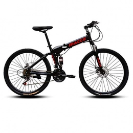 NLRHH Bici pieghevoli NLRHH Bike Pieghevole Bike 26 Pollici Ruota a Raggio, Acciaio ad Alta Carbonio Pieno Sospensione Piena Bicicletta da Montagna Tutto Terrain 21 velocità 8 Secondi Piegatura Veloce, Nero Peng