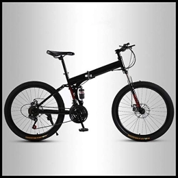 OFAY Bici pieghevoli OFAY Mountain Bike Pieghevole Studenti Fuoristrada Adulti Uomini E Donne Race Bike Pendolare Bicicletta Pieghevole Pendolarismo Bicicletta MTB con Ruota A Raggi, Nero, 21 Speed