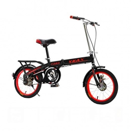 COS NI Bici pieghevoli Piccola Bici Bicicletta Pieghevole Scossa for Adulti Bambini assorbitore Nero Bicicletta bikeCommuter City Bike bikeUltra-Luce Studente for Bambini Portatili Ciclismo all'aperto (Color : Black)