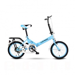 COS NI Bici pieghevoli Piccola Bici Kids Bike Bicicletta Pieghevole Assorbimento di Scossa Ultra Light Bicyclemen e Le Donne Studente di Scuola Universale della Bicicletta da 16 Pollici Ciclismo all'aperto (Color : Blue)