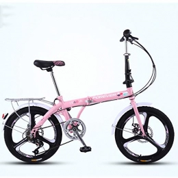 SHUAN Bici Pieghevole Femmine's Bici Da Città, Velocità Variabile Portatile Bici Da Cittagrave, Alto-acciaio Al Carbonio Telaio, Freno A Doppio Disco Bici Dei Capretti, Unisex B 20"