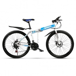 PsWzyze Bici PsWzyze Bicicletta Sportiva da Montagna，Mountain Bike Pieghevole da 24 Pollici, Mountain Bike a Sospensione Integrale per Bicicletta a 21 velocità in Acciaio al Carbonio-Blu