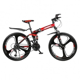 PsWzyze Bici PsWzyze Pieghevole Bike ，Mountain Bike Pieghevole da 26 Pollici a 21 velocità, Bici MTB a 3 Ruote, City Bike Portatile per Studenti Adulti-Rosso