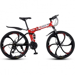 QCLU Bici QCLU Bici da 26 Pollici Mountain Bike, Bici Pieghevoli Unisex, Ingranaggi del deragliatore Libero, Bike Pieghevoli da Mountain Bike, Sospensione Piena, Bike da Donna, 24Speed