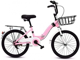 Qinmo Bici Qinmo 20" Pieghevole Bici Pieghevole Bici for Adulti Folding Bike Mini Folding Bike Carbon City Folding Bike, Rosa (Color : Pink)