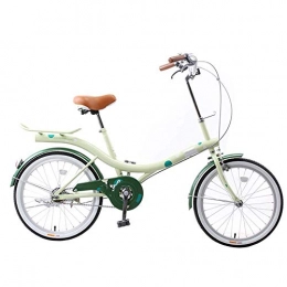Qinmo Bici Qinmo Adulti Lady City Bike, in Lega di Alluminio Ruote da 20 Pollici Cornice Commuter Retro Biciclette Lega di Alluminio del Manubrio Posteriore Integrato (Color : Green)