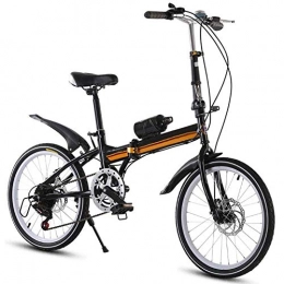 Qinmo Bici Qinmo Alluminio Bicicletta Bicicletta Pieghevole 16 Pollici for Adulti 6 velocit Bicicletta elettrica 21 velocit Bicicletta elettrica a Doppia Sospensione Bicicletta Pieghevole (Color : Black)