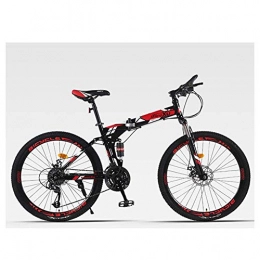 Qj Bici Qj Mountain Bike 27 velocità Mens Assorbimento di Scossa Mountain Bike 26' Tiro-Alto tenore di Carbonio della Struttura d'Acciaio a Doppia Sospensione con Doppio Freno a Disco, Rosso