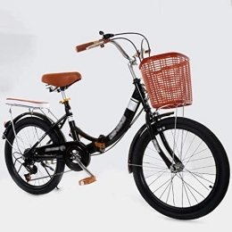 QWASZ Bici QWASZ Bicicletta Pieghevole Bicicletta con Ingranaggi in Acciaio ad Alto Tenore di Carbonio con Luci Posteriori e Cestino per Auto Bicicletta Pieghevole Portatile