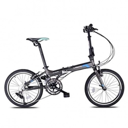 Rong Bici Rong Biciclette pieghevoli bicicletta pieghevole 16 velocità in lega di alluminio da 20 pollici biciclette Adulto Uomini Donne Studente e ultra-leggera bicicletta (Colore: Grigio, Dimensione: 20inches