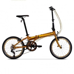 Rong Bici Rong Biciclette Pieghevoli Bicicletta Unisex 20 Pollici Ruota di Piegatura Ultra Luce Portatile for Adulti Bicicletta (Colore: Oro, Dimensioni: 150 * 32 * 107cm)