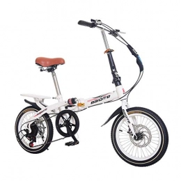 RUPO Bici pieghevoli RUPO 16 Pollici 20 Pollici Bici Pieghevole 7 velocità Disc Bike con Disco Bici   Telaio Bicicletta Mini Bicicletta con Cestino Bicicletta Pieghevole, Freno a Disco, 20 Pollici