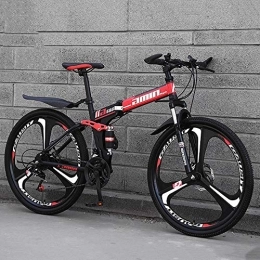 SANJIANG Bici pieghevoli SANJIANG Mountain Bike Bicicletta Pieghevole per Bicicletta con Freno A Doppio Disco A 21 velocità per Biciclette A Sospensione Completa per Adolescenti, A-10knifewheels-26inches