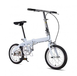 SHIN Bici pieghevoli SHIN Bici Pieghevole Uomo Leggera Alluminio Bicicletta Pieghevole Adulto Mini Unisex City Bike Donna Ruote Da16 Pollici, v-Brake, velocità Singola, Regolabile Manubrio E Sella Comoda / Blue