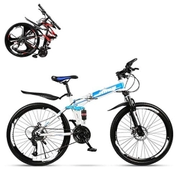 SLRMKK Bici SLRMKK Mountain Bike Pieghevole per Adulti, Auto da Corsa a velocità variabile Fuoristrada con Doppio Assorbimento degli Urti da 24 Pollici, Bici Veloce per Uomini e Donne 21 / 24 / 27 / 30 velocità, termi