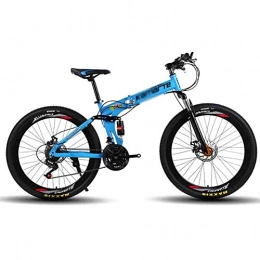 SOAR Bici pieghevoli SOAR Mountain Bike Bicicletta MTB Adulti Pieghevole Mountain Bike Pieghevole Strada Biciclette for Uomini e Donne 26in Ruote Regolabile velocità Doppio Freno a Disco (Color : Blue, Size : 21 Speed)
