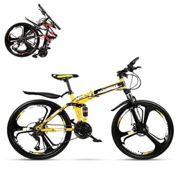 SUIBIAN Bici SUIBIAN Folding Adulta della Bicicletta, da 26 Pollici a velocità variabile Doppio Assorbimento di Scossa off-Road, con Front Shock Lock, 4 Colori, Adatto ad Altezza 165-185cm, Giallo, 30