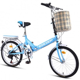 SXRKRZLB Bici pieghevoli SXRKRZLB Bici Pieghevoli Bici Sportivi Bike Urban Commuter Outdoor Pieghevole Bike velocità variabile □□ Studenti Adulti Maschili e Femminili con Cesto (Color : Blue)